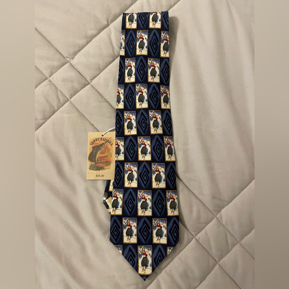 Tommy Bahama Navy Hula Girl Tie NWT